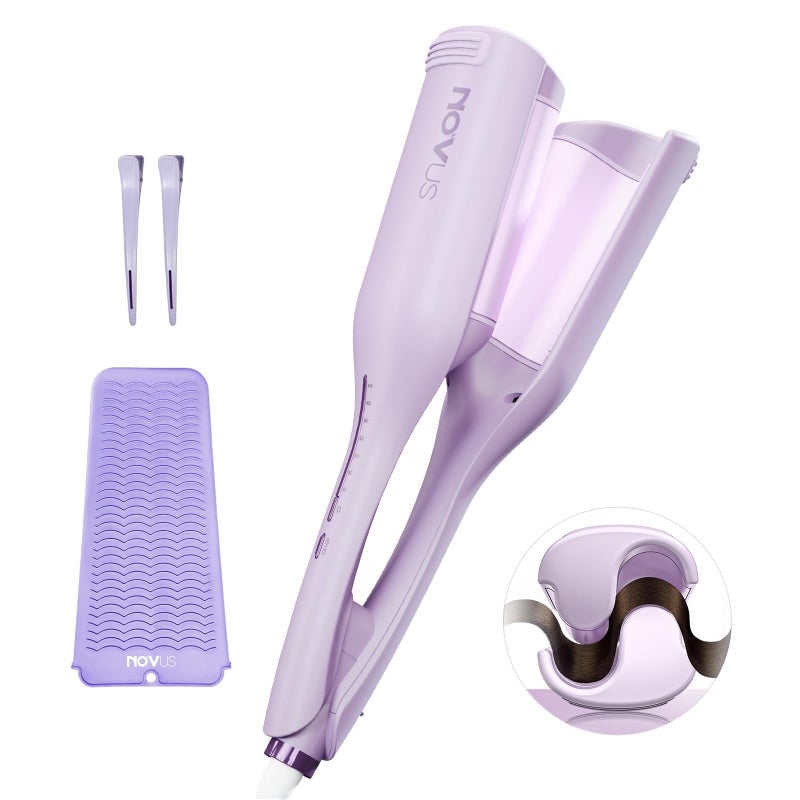 Waver Hair Tool NOVUSPRO Hair CrimperWave Curling Iron for All Hair TypesIonic Waver Crimper Easy to use  AntiScald  Fast Heat up  Adjustable TimeTemps14